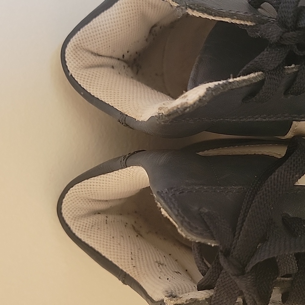 Vintage GBX Navy men's leather lace-up high top sneakers Size 11M - Picture 7 of 16